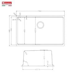 Chậu rửa bát chống xước Konox TARI 7648SR
