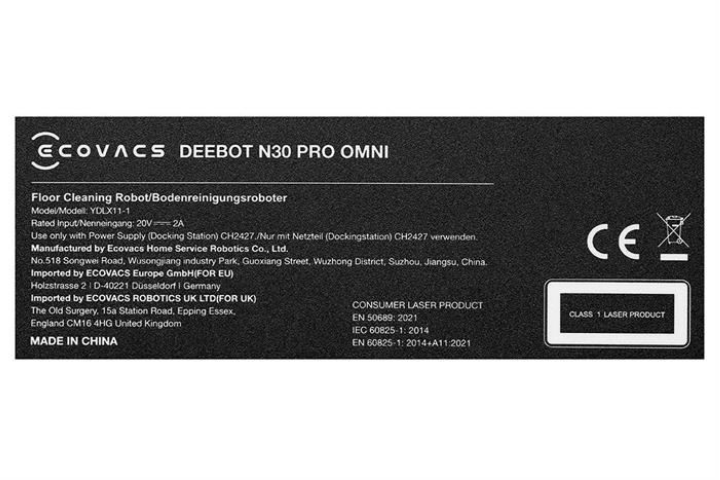 Robot hút bụi Ecovacs N30 Pro Omni màu đen