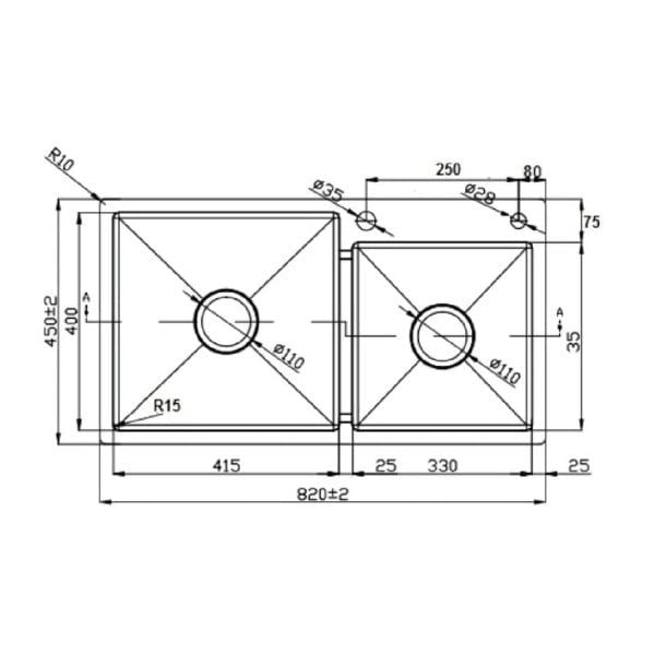 Chậu rửa bát Konox Overmount Sink KN8245DO