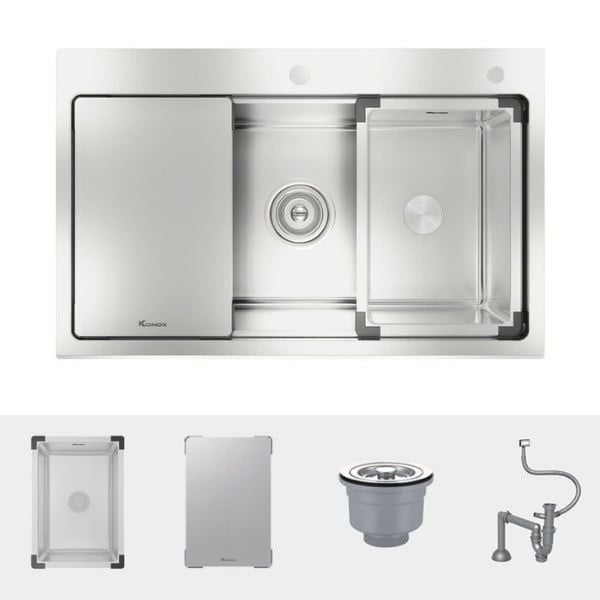 Chậu rửa bát Konox Top Mount Sink KN8151TS Dekor Full