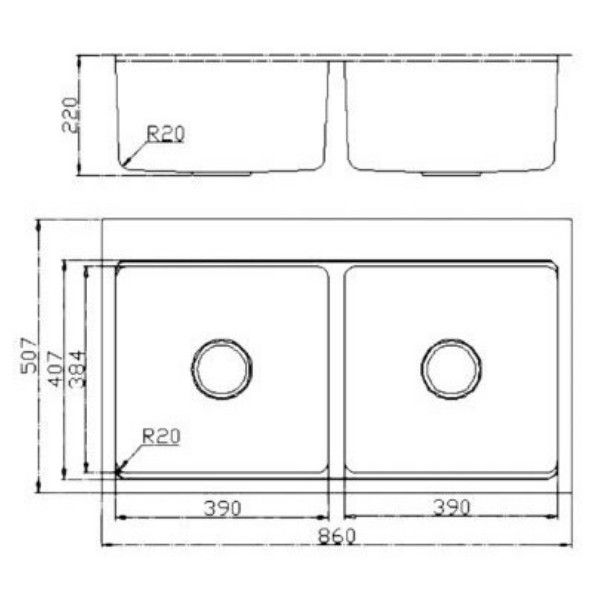 Chậu rửa bát Konox KN8651TD Dekor Full Top Mount Sink