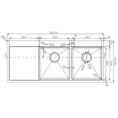 Chậu rửa bát Konox Topmount Sink KN11650TD Left