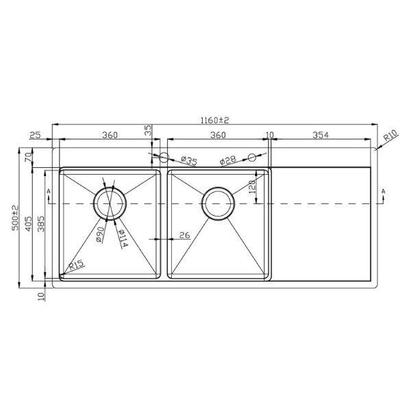 Chậu rửa bát Konox Topmount Sink KN11650TD Right