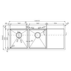 Chậu rửa bát Konox Topmount Sink KN11650TD Right