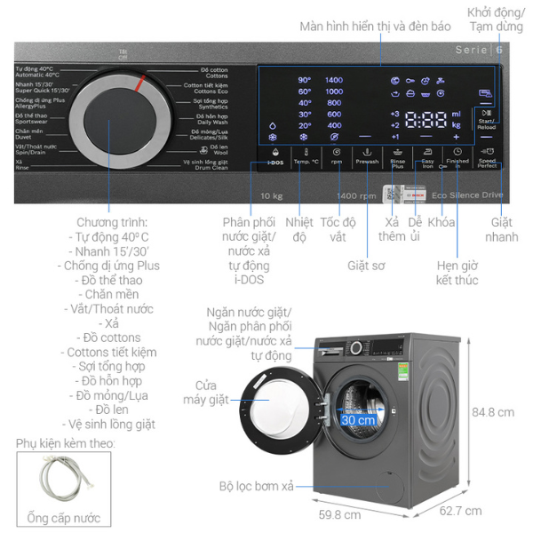 Máy giặt Bosch WGG254A0VN 10kg series 6
