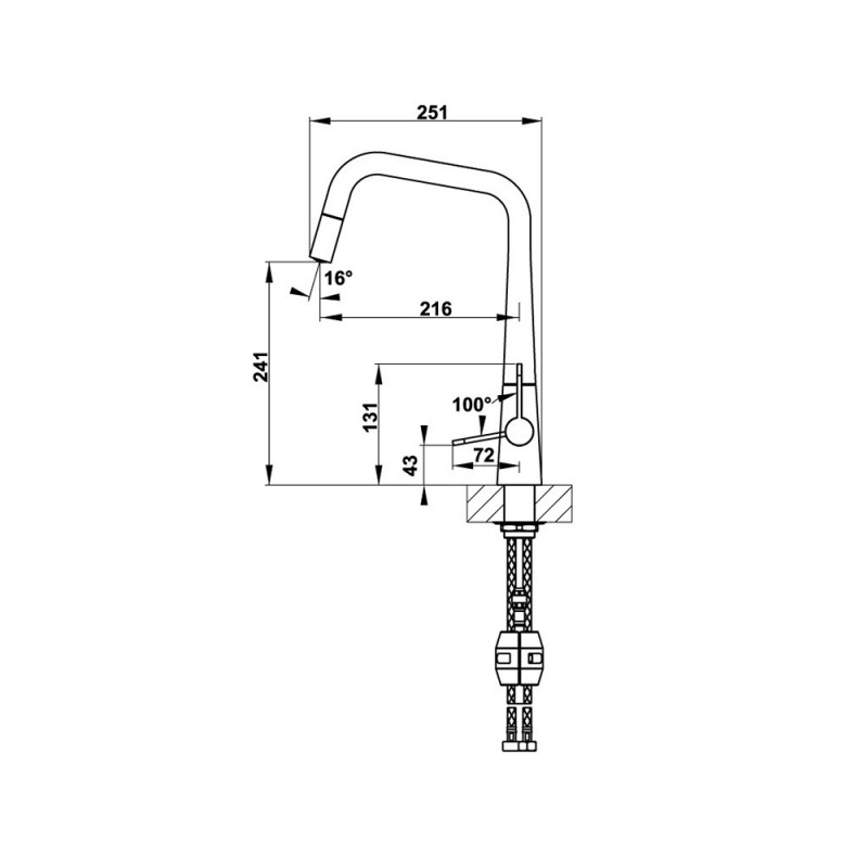 Thông số kích thước vòi rửa chén Hafele HYDROS HT-C295U 570.82.220