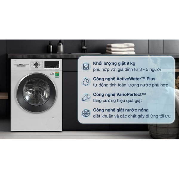 Máy giặt Bosch WGG244A0SG 9kg- Serie 6