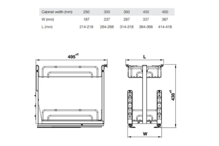 Rổ gia vị Hafele đa năng OMERO 547.10.062