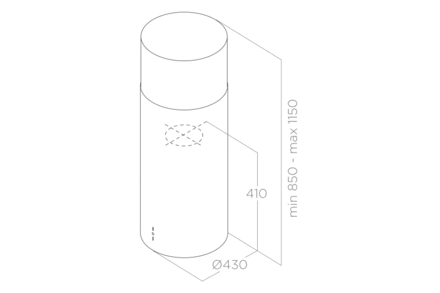 Máy hút mùi đảo Elica TUBE PRO ISLAND WH MAT/A/43 PRF0090718B