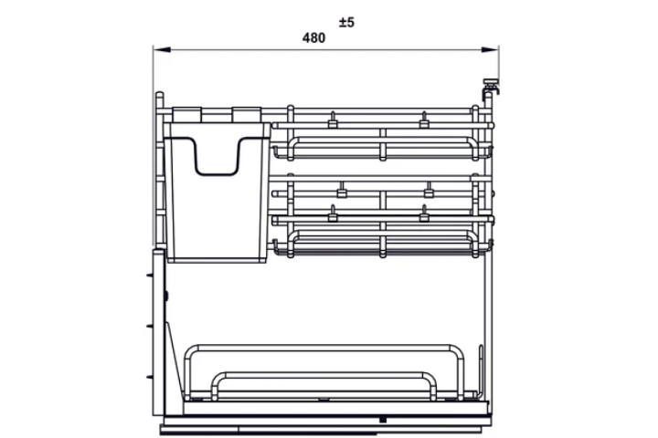 Kệ đựng chai lọ, dao thớt Hafele Omero Multi 547.11.005
