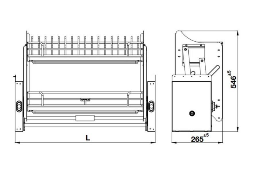 Kệ nâng hạ Hafele ORIA 600mm 504.71.073