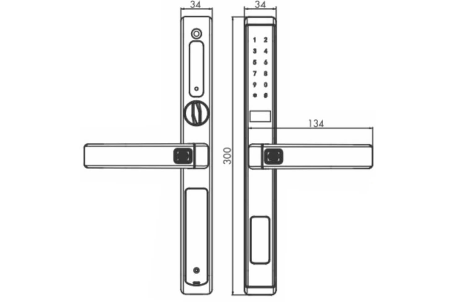 Khóa điện tử Hubert HB CN77 Gray