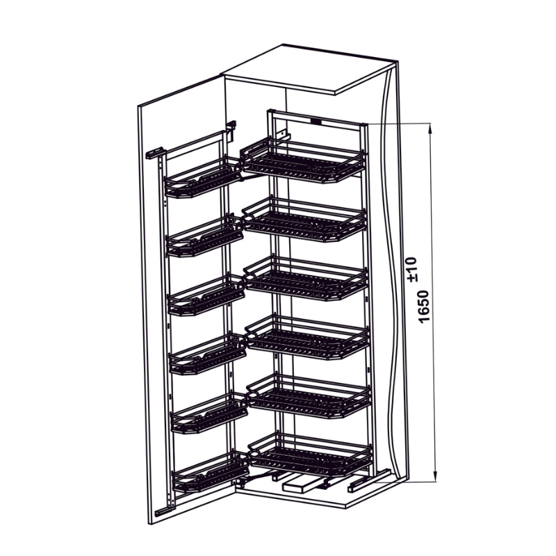 Tủ đồ khô Hafele Kara Swing 450mm 595.71.043