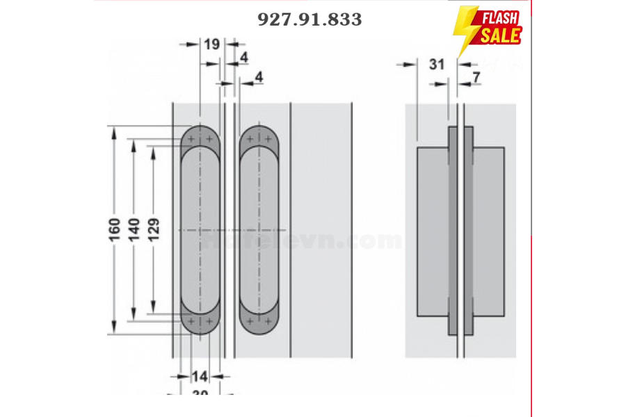 Bản lề âm 3D Häfele 927.91.833 đen mờ