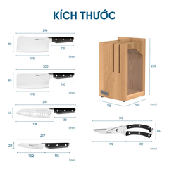 Bộ dao làm bếp Konox Impecca cao cấp 5 món