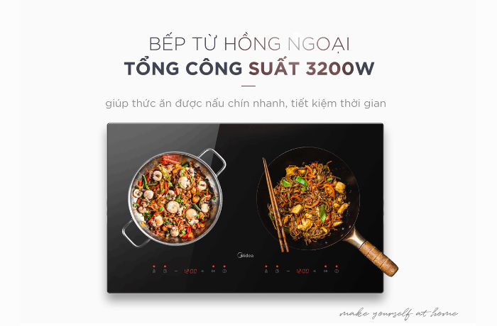 Bếp từ kết hợp hồng ngoại Midea MC-IHD361