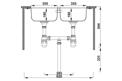 Chậu rửa chén Hafele HS20-SSN2R90S 567.20.506