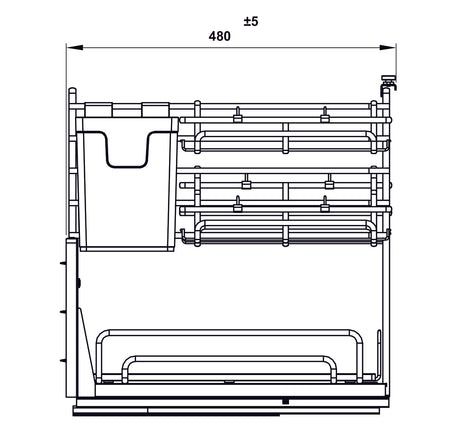 Kệ đựng chai lọ, dao thớt Hafele Omero Multi 547.11.006
