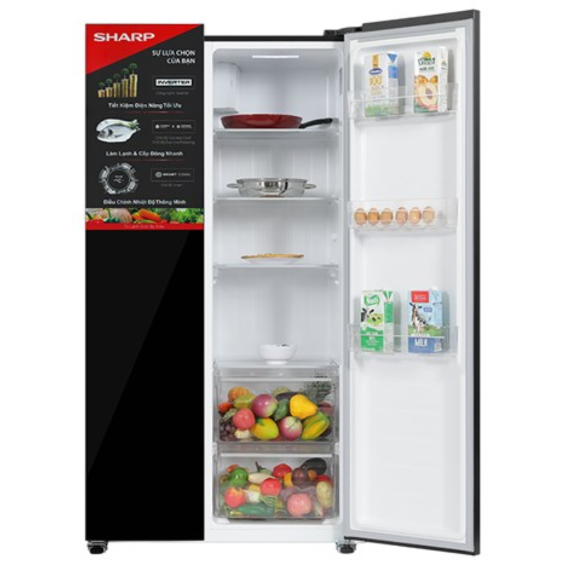 Tủ lạnh Sharp SJ-SBX440VG-BK Side By Side màu đen