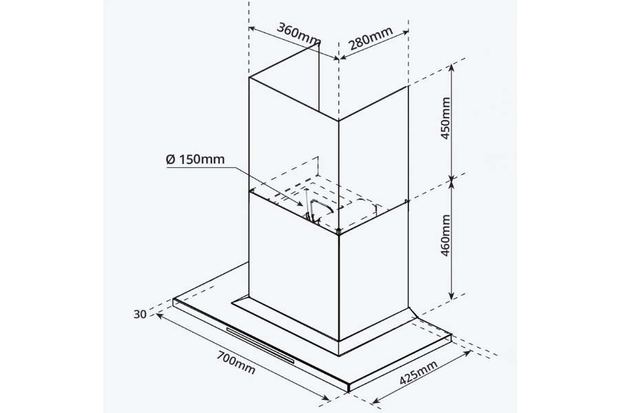 Máy hút mùi Garis G3427 áp tường