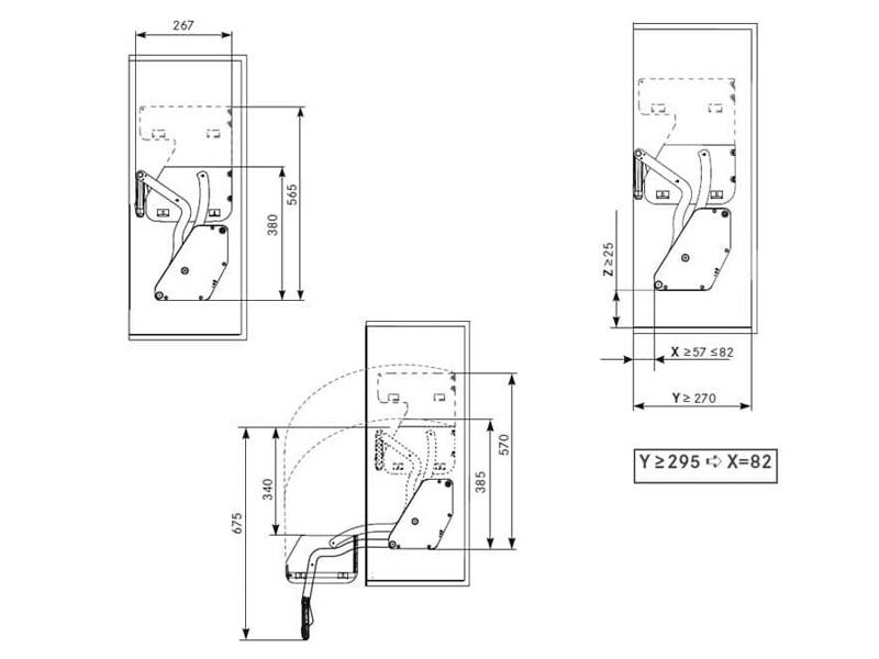 Bản vẽ kỹ thuật bộ kệ nâng hạ iMove 600mm 504.68.913 tại Khánh Vy Home