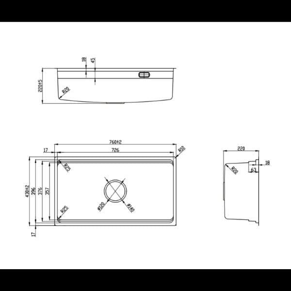 Chậu rửa chén Höchste Maadela MDS-7643FSU Bodensee chống xước