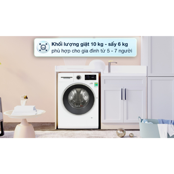 Máy giặt sấy quần áo Bosch WNA254U0SG 10kg/6kg - Serie 6