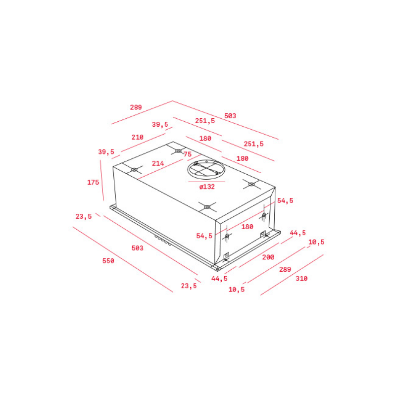 Kích thước lắp đặt máy hút mùi Teka GHF 55 40446700