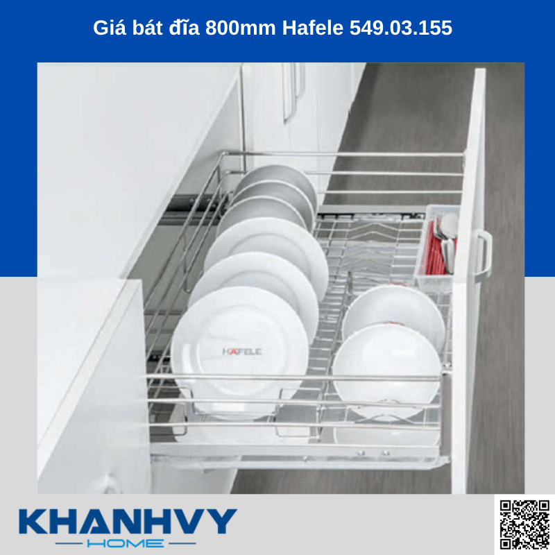 Giá bát đĩa 800mm Hafele 549.03.155 chính hãng tại Khánh Vy Home
