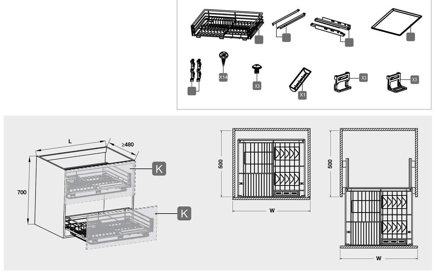  Thông số kỹ thuật giá bát đĩa 900mm Hafele 549.03.156 tại Khánh Vy Home