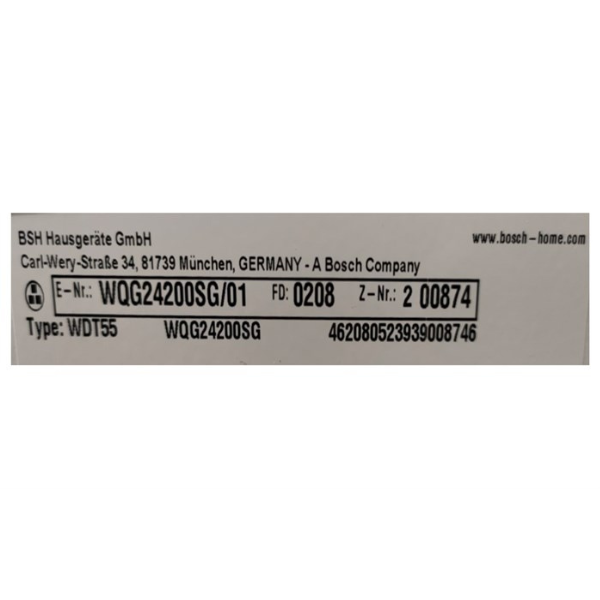 Máy sấy quần áo Bosch WQG24200SG - Serie 6