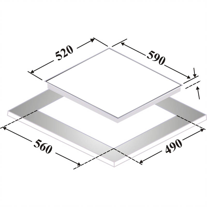 Kích thước bếp điện từ KAFF KF-S48QH