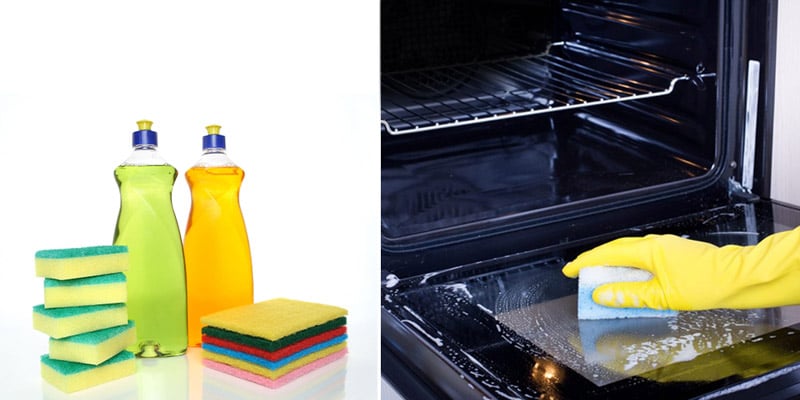 Khử mùi và vệ sinh lò nướng bằng nước rửa chén