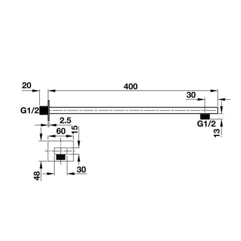 Tay sen gắn tường vuông Hafele 485.60.953