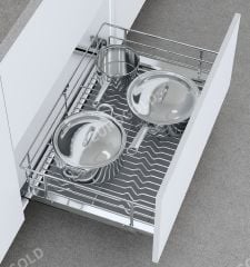 Rổ xoong nồi ray giảm chấn bắt mặt hộc inox HIGOLD 303452