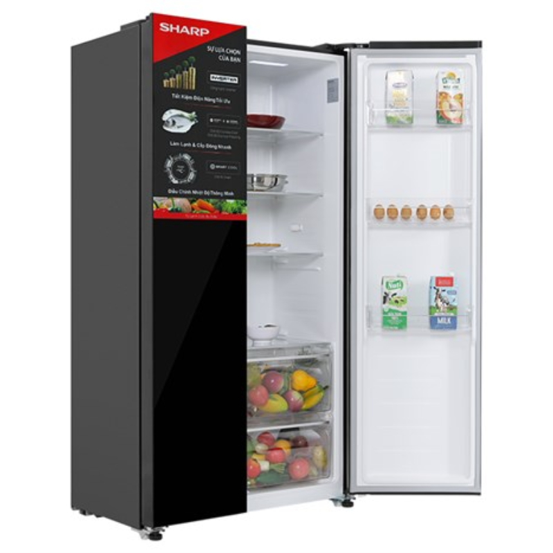 Tủ lạnh Sharp SJ-SBX440VG-BK Side By Side màu đen