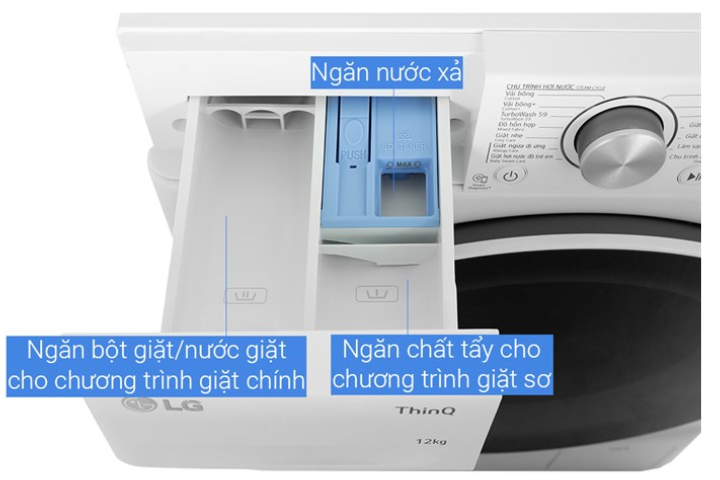 Máy giặt LG FV1412S4W AI DDTM Inverter 12kg màu trắng