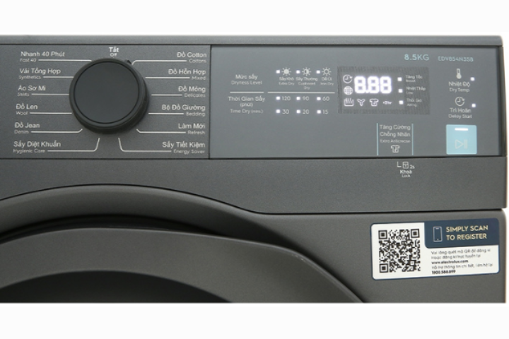 Máy sấy thông hơi Electrolux EDS854N3SB 8.5kg