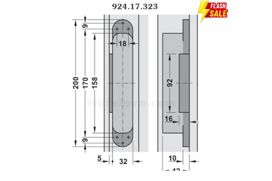 Bản lề âm 3D Hafele 924.17.323 TE540 A8