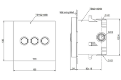 Van chuyển hướng Toto TBV02105B/TBN01001B kèm phụ kiện âm tường