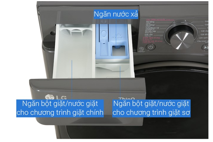Máy giặt LG FV1410S4M1 AI DDTM Inverter 10kg màu đen