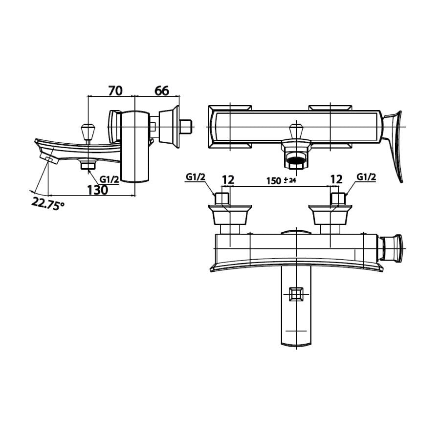 Củ sen tắm nóng lạnh Cotto CT2254A#BLBR