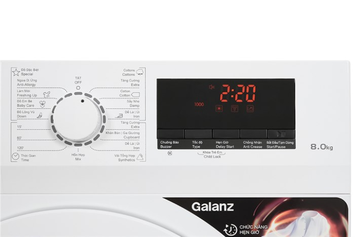 Máy sấy Galanz DV-80T5C(W) thông hơi 8kg màu trắng