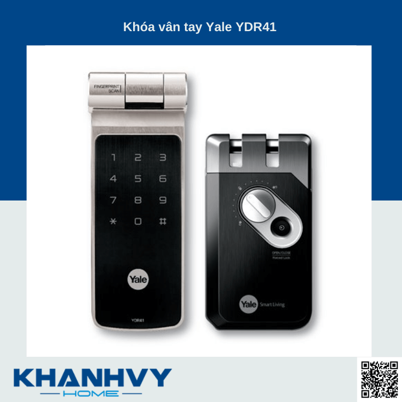 Sản phẩm Khóa vân tay Yale YDR41 được phân phối chính hãng tại Khánh Vy Home