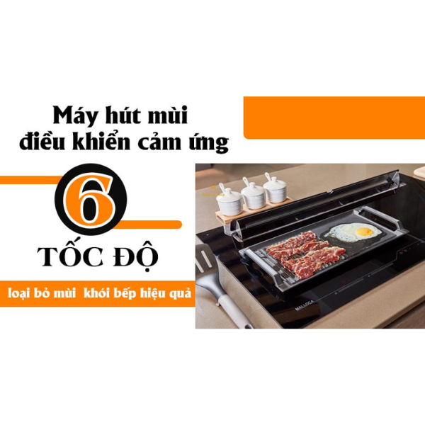 Bếp từ kết hợp máy hút khói khử mùi Malloca HIH-904 SLIM