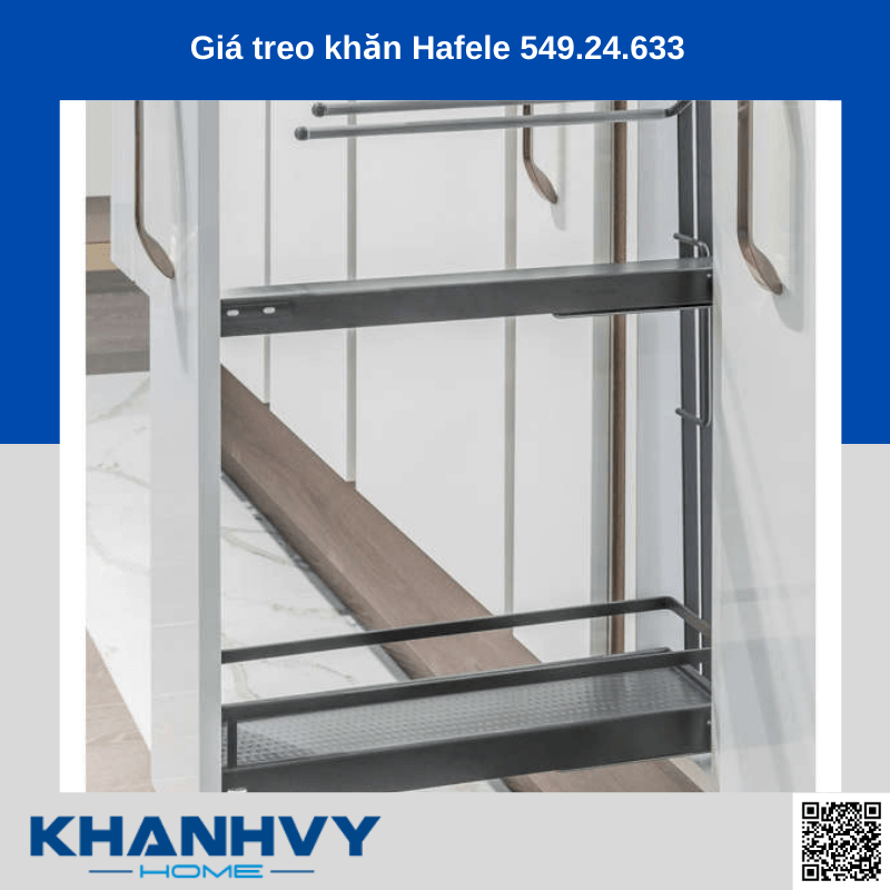Giá treo khăn Hafele 549.24.633 chính hãng tại Khánh Vy Home