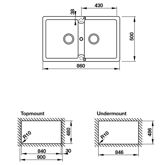 CHẬU ĐÁ GALBA HS-GD8650 – MÀU KEM 570.36.400 sơ đồ