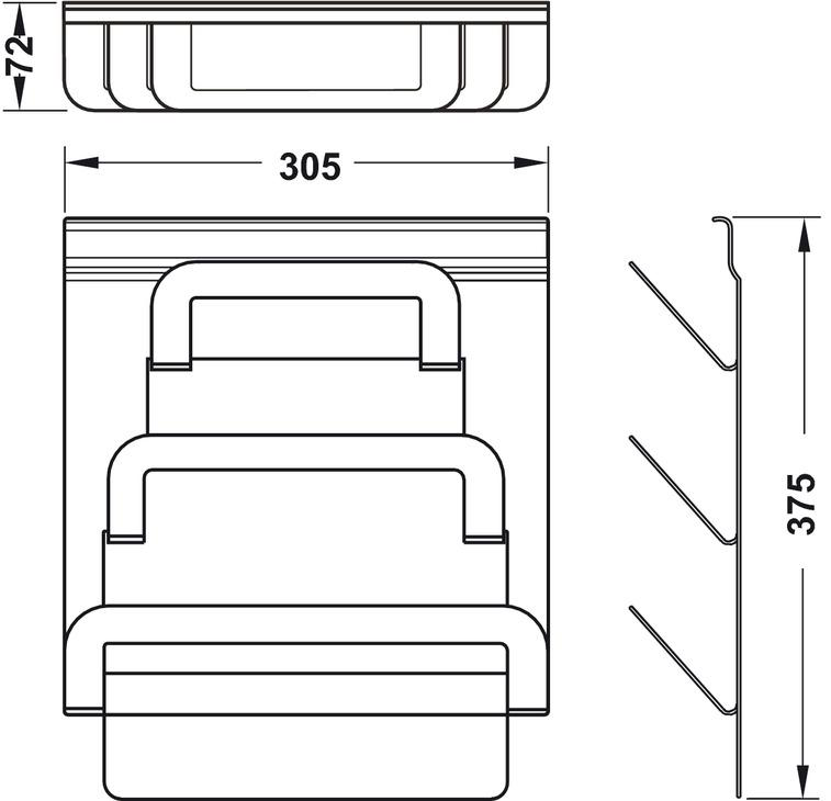 Bản vẽ kỹ thuật giá treo nắp đậy Hafele 523.00.350 tại Khánh Vy Home