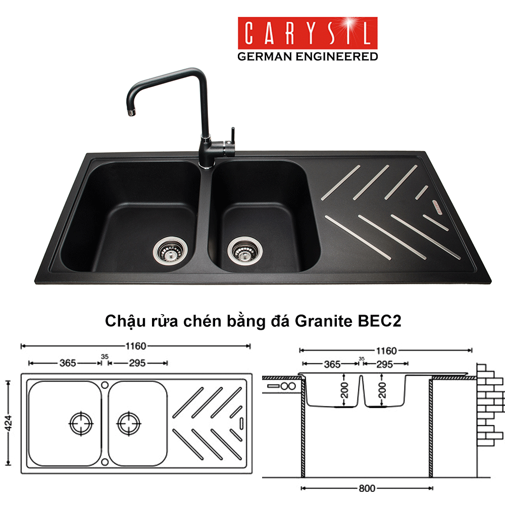 Chậu rửa chén BEC2 Nera