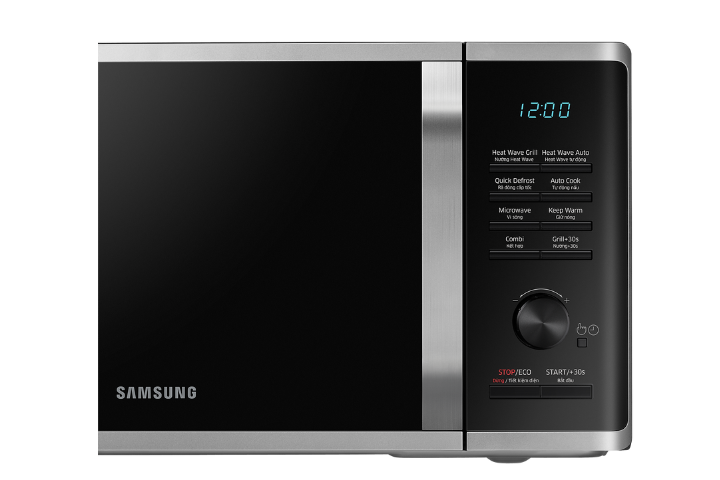 Lò vi sóng Samsung MG23K3575AS công nghệ chiên nướng Grill Fry 23L màu bạc
